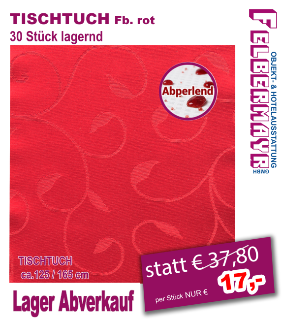 TISCHTUCH Fb. rot - abperlend!